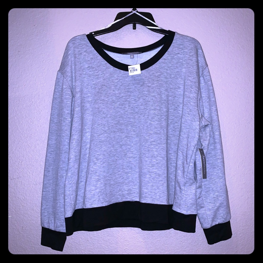 Sweet rain Striped detail long sleeve - 1X